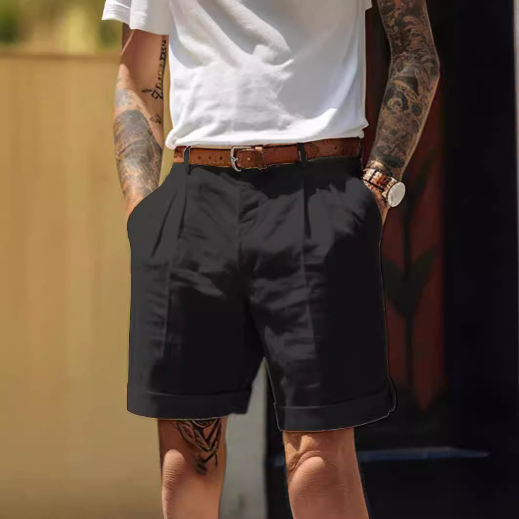 Herren Shorts aus atmungsaktivem Leinen mit praktischem Taschen-Design Echoarchiv