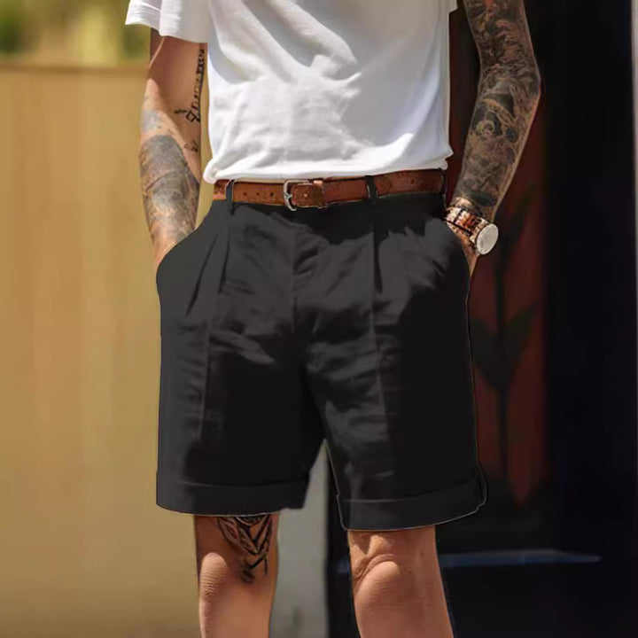 Herren Shorts aus atmungsaktivem Leinen mit praktischem Taschen-Design Echoarchiv