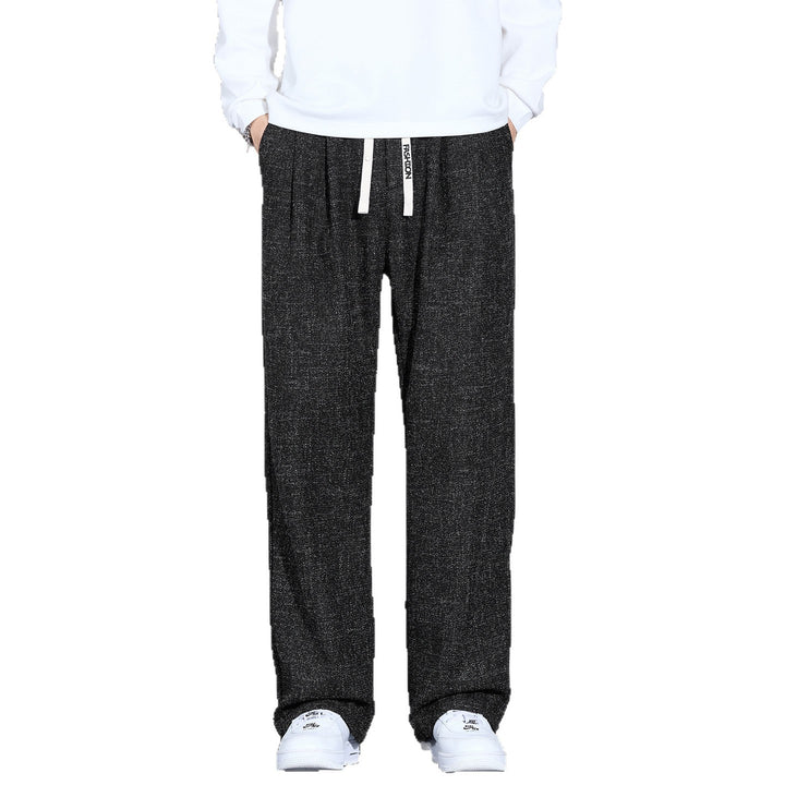Herren Weite Leichte Stoffhose mit Bundfalten, Kordelzug und seitlichem Designstreifen Echo Archiv