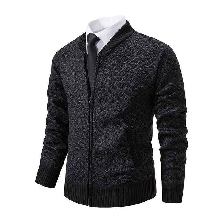 Herren Smarte Strickjacke mit modischem Zipper und seitlichen Taschen Echoarchiv