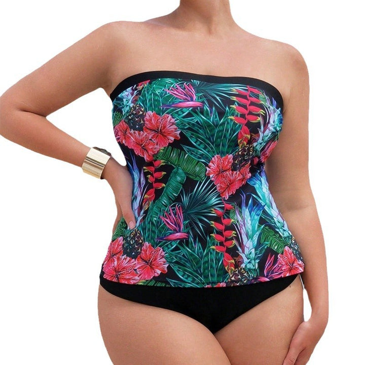 Damen Bandeau Badeanzug mit floralem Muster und hohem Komfort Echo Archiv