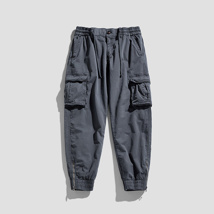Herren Cargo-Jogginghose im Utility‑Stil mit Tunnelzugbund, Mehrfachtaschen und Reißverschluss‑Knöchel Echo Archiv