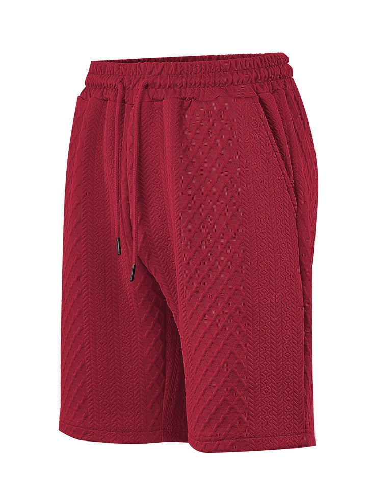 Herren nan strukturierte Lounge-Shorts mit Elastikbund Tunnelzug und seitlichen Eingrifftaschen Echo Archiv