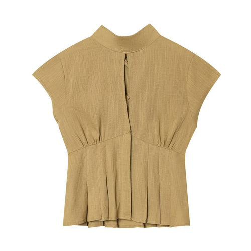 Damen modische Bluse mit asymmetrischem Schnitt und dekorativen Falten Echo Archiv
