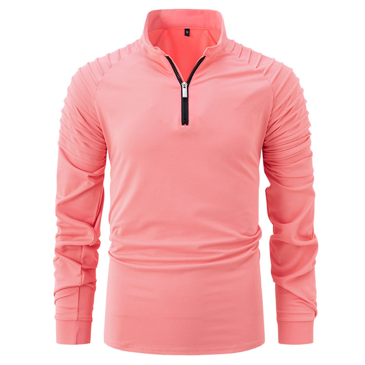 Herren Sportlicher Langarm-Zip-Hemd mit ergonomischem Schnitt Echoarchiv
