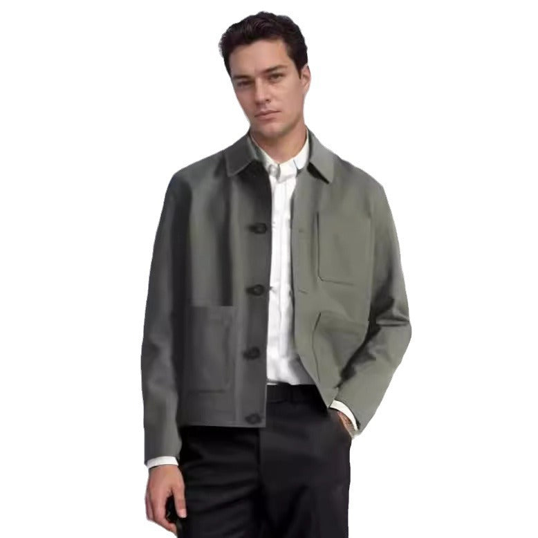 Herren moderne Utility-Jacke mit praktischen Taschen und hohem Kragen Echoarchiv