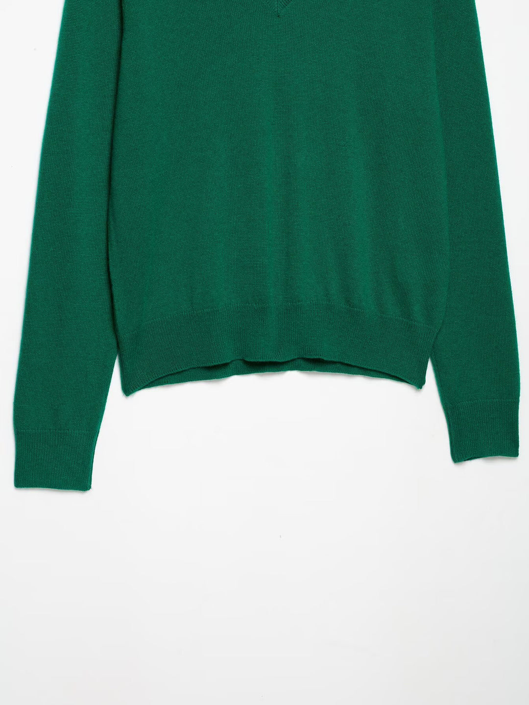 Damen Leichter V‑Ausschnitt Feinstrickpullover mit geripptem Saum Echoarchiv
