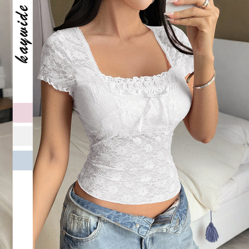 Damen Spitzenoberteil mit Rüschendetails Echo Archiv