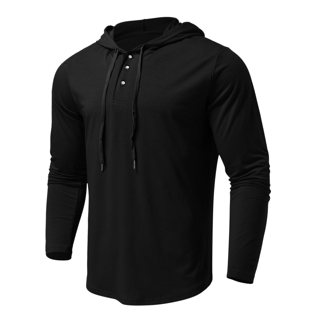 Herren Langarm Hoodie mit Knopfleiste und sportlicher Passform Echoarchiv
