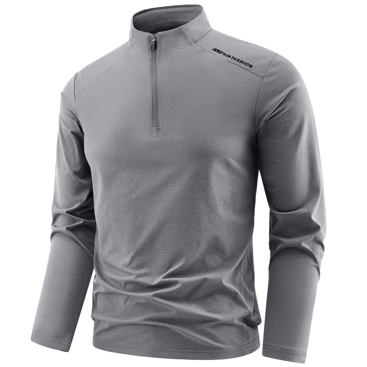 Herren Langarm-Performance-Halbzip-Trainingsshirt mit Stehkragen und atmungsaktivem Funktionsmaterial Echoarchiv