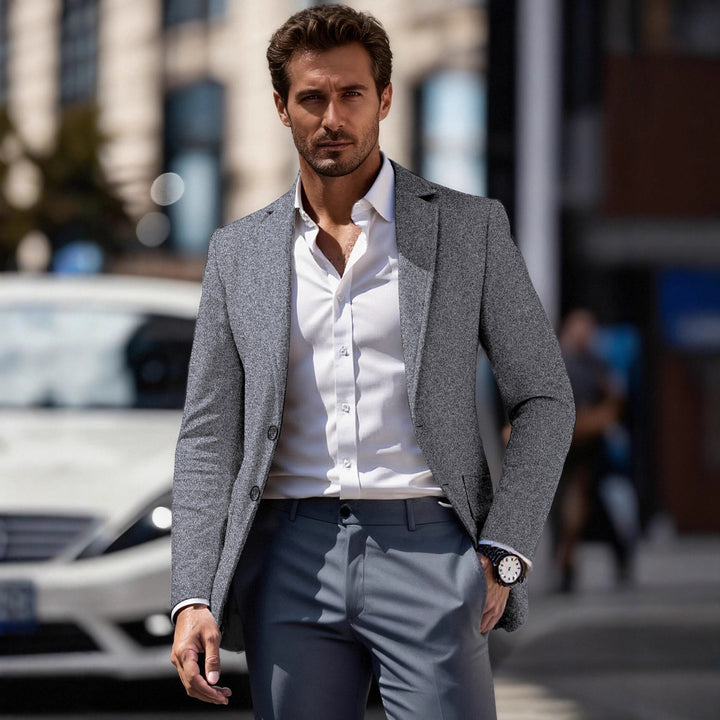 Herren eleganter Business-Anzugblazer mit schmaler Passform Echoarchiv