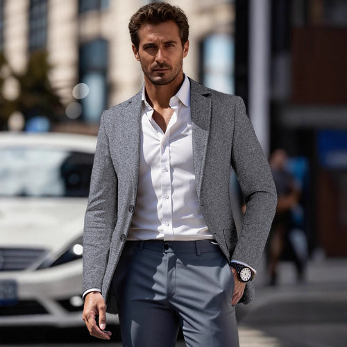 Herren eleganter Business-Anzugblazer mit schmaler Passform Echoarchiv