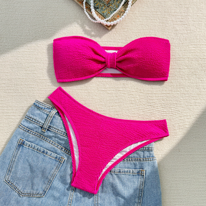 Damen Bandeau-Bikini mit strukturiertem Oberteil und hohem Beinausschnitt Echo Archiv