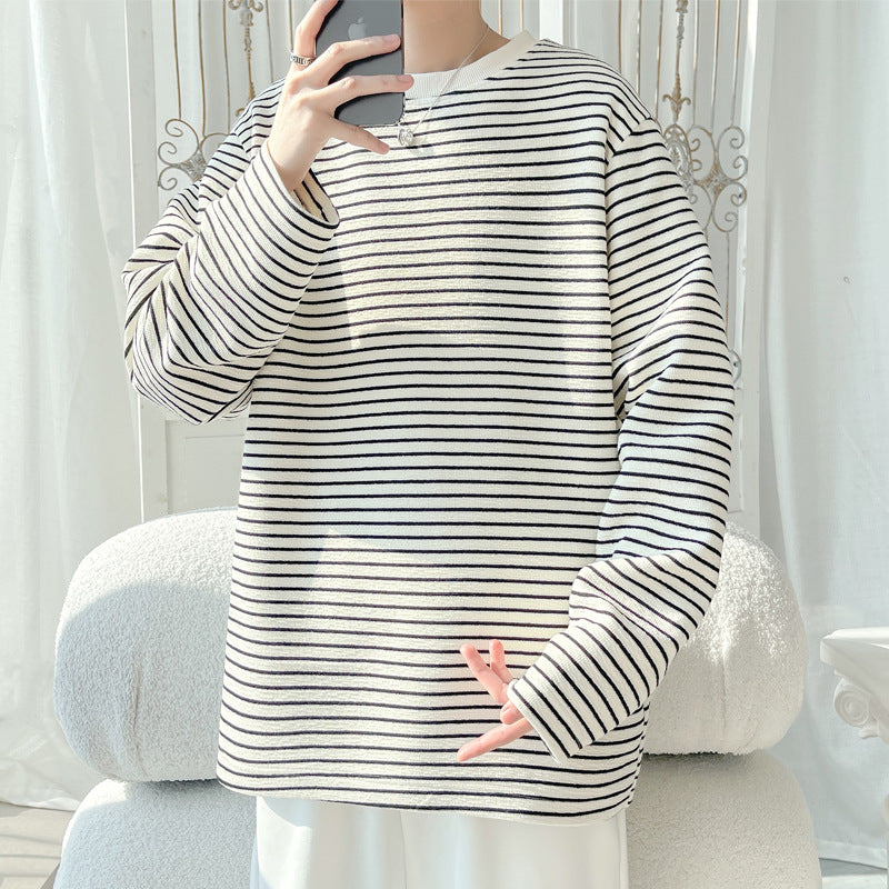 Unisex Freizeit gestreiftes Langarm-T-Shirt Echo Archive
