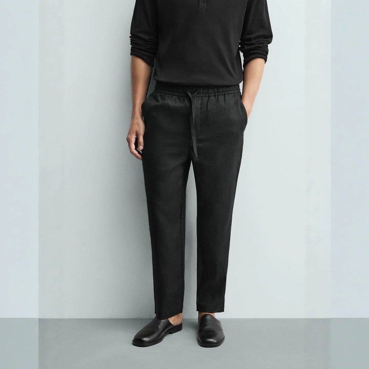 Herren Leinenhose mit elastischem Bund und Kordel Echo Archiv