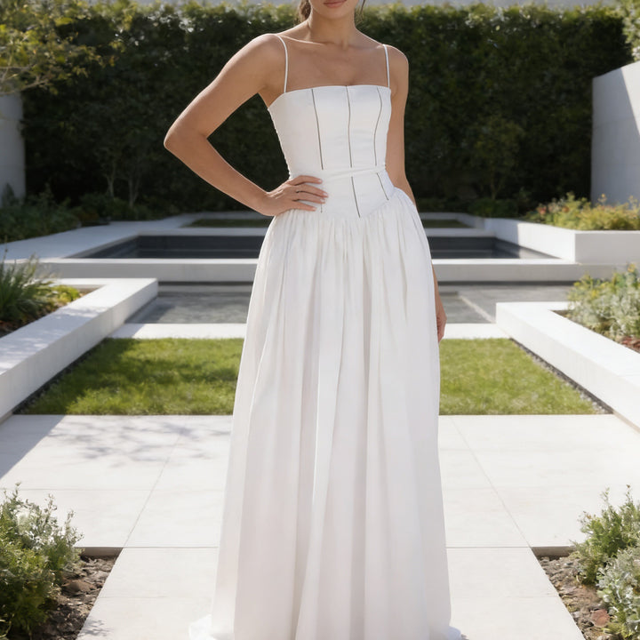 Damen Elegantes Maxikleid mit floralem Muster und schulterfreiem Design Echo Archiv