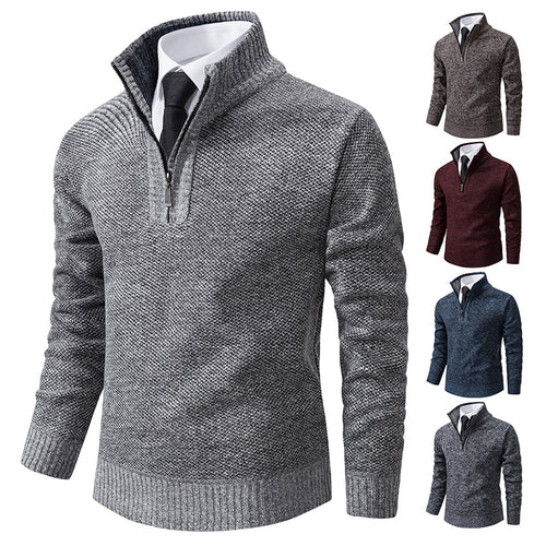 Herren Pullover mit modernem Reißverschluss und strukturierter Oberfläche Echoarchiv