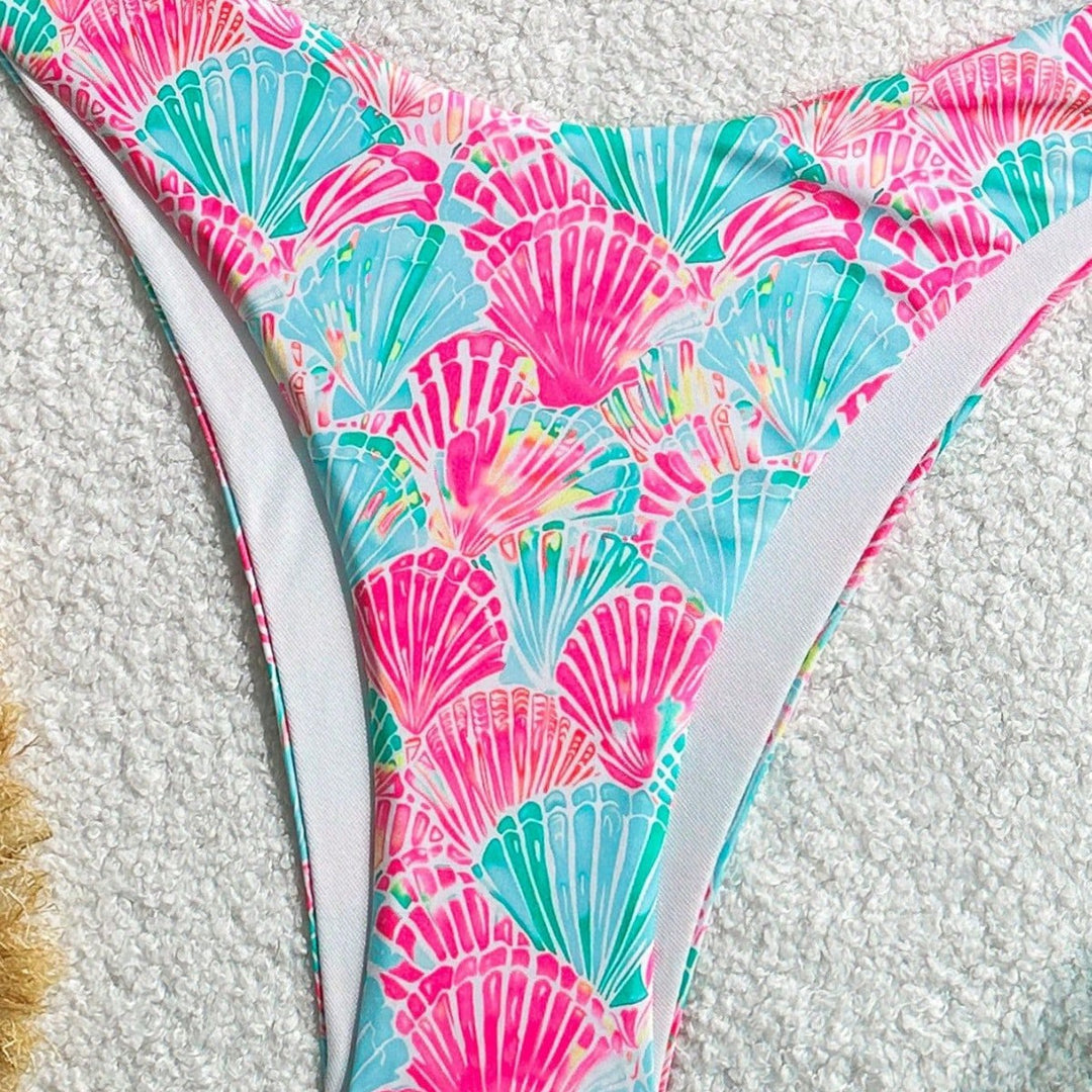 Damen Triangel-Bikini mit verspieltem Muschel-Motiv Echo Archiv