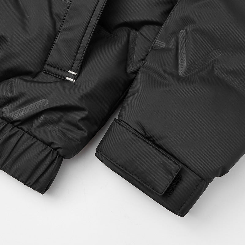 Herren wattierte Steppjacke mit hohem Stehkragen und verdeckter Reißverschluss-Front Echo Archiv