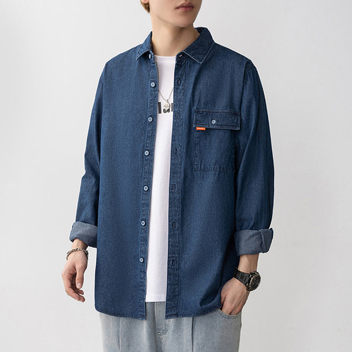 Herren Denim Overshirt mit aufgesetzter Brusttasche Echoarchiv