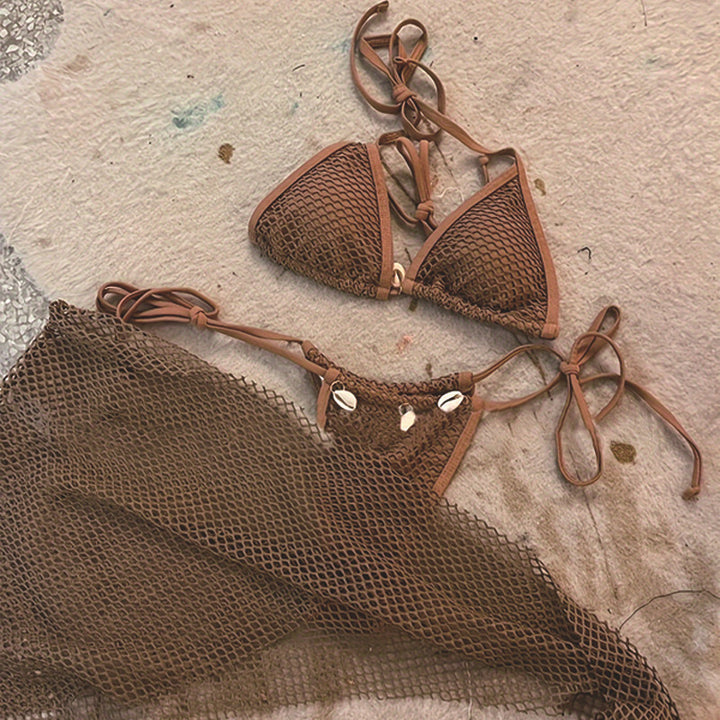 Damen Netz-Bikini-Set mit dekorativen Muscheldetails Echo Archiv