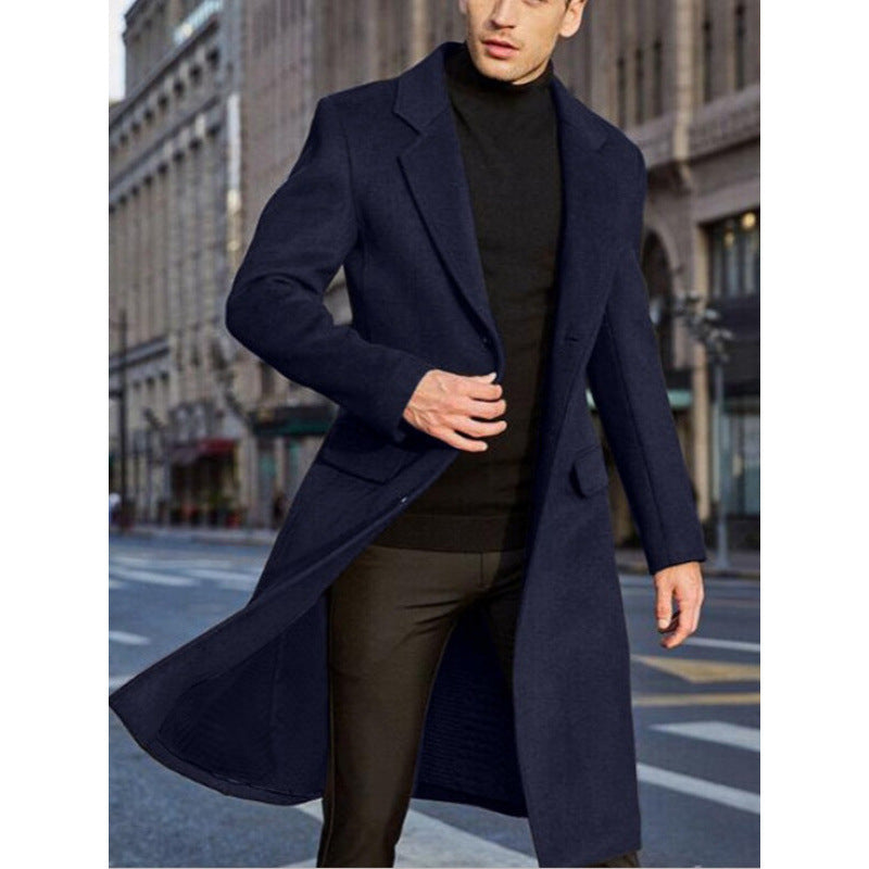 Herren eleganter Langmantel mit strukturiertem Design Echoarchiv
