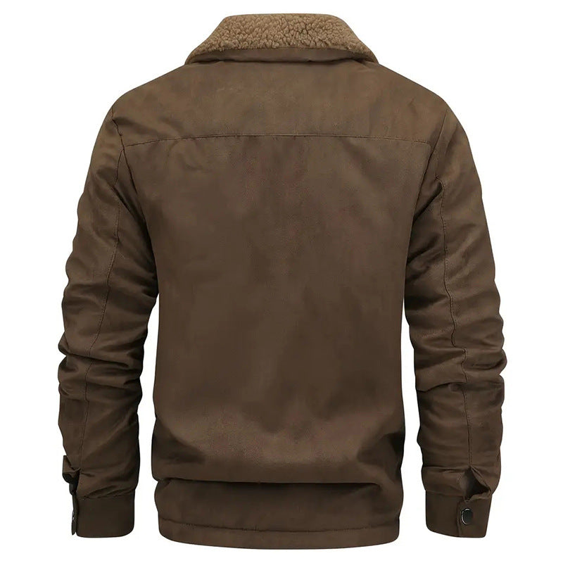 Herren nan gefütterte Pilotjacke mit Teddyfell-Innenfutter, Brustklappen und durchgehendem Reißverschluss Echo Archiv