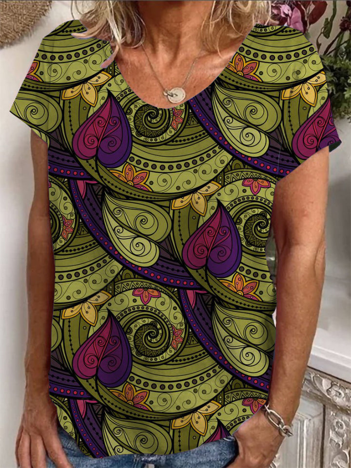 Damen T-Shirt mit einzigartigem Mandala-Design Echo Archiv