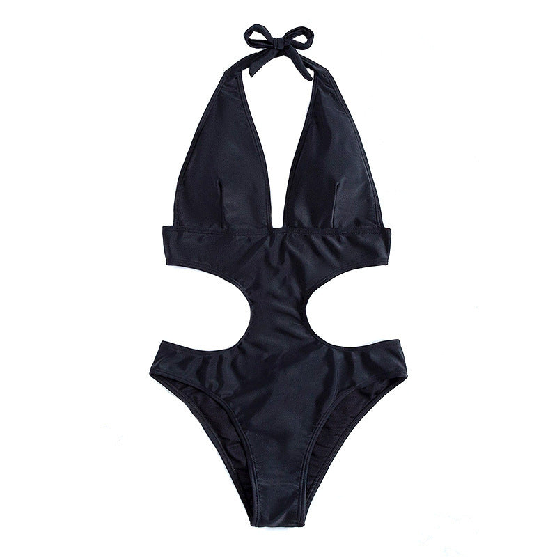 Damen Cut-Out Badeanzug mit tiefem V-Ausschnitt und seitlichen Einschnitten Echo Archiv