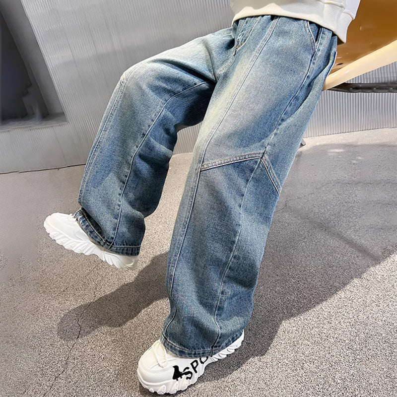 Unisex weite Jeans mit stilvollen Kontrastnähten Echo Archiv