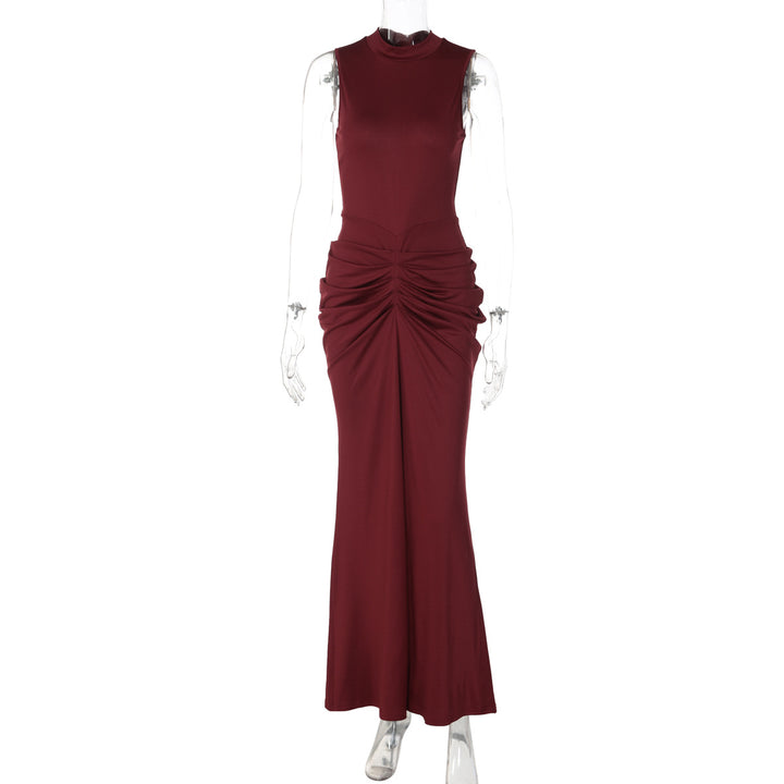 Damen Elegantes Maxikleid mit asymmetrischem Schnitt und hochgeschlossenem Design Echo Archiv
