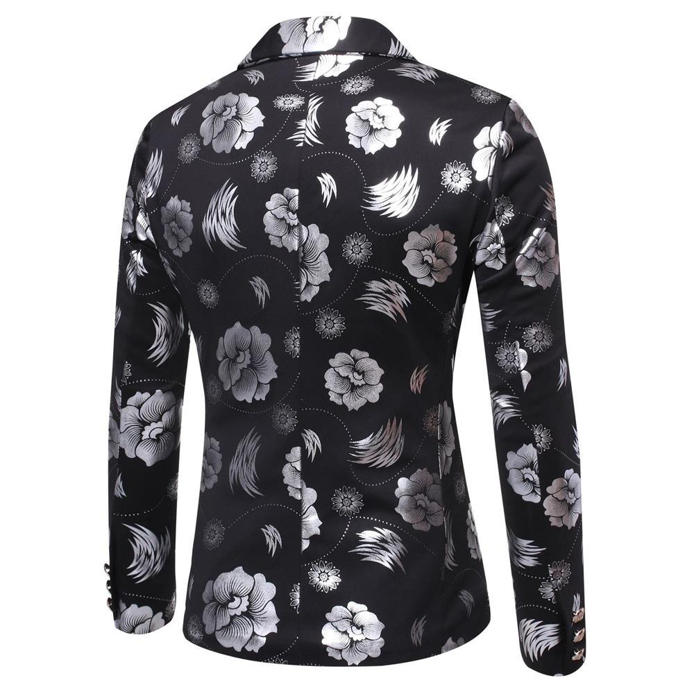 Herren Tailliertes Satin-Sakko mit Blumen-Jacquard und Schalkragen Echo Archiv