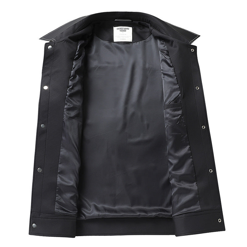 Herren Hemdjacke aus Lederoptik mit aufgesetzten Brusttaschen und Druckknopfleiste Echo Archiv