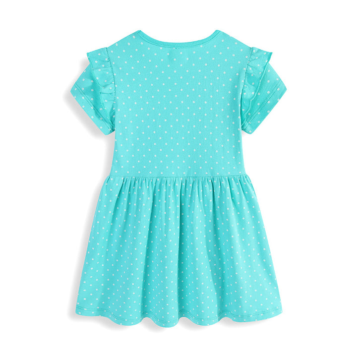 Mädchen Kurzarm Kleid mit verspieltem Hasen- und Blumenmotiv Echo Archiv