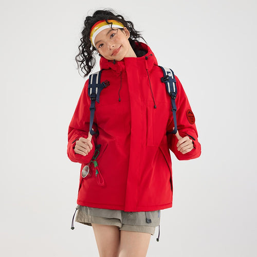 Damen Wattierte Winterjacke mit Kapuze, wasserabweisend und winddicht Echoarchiv