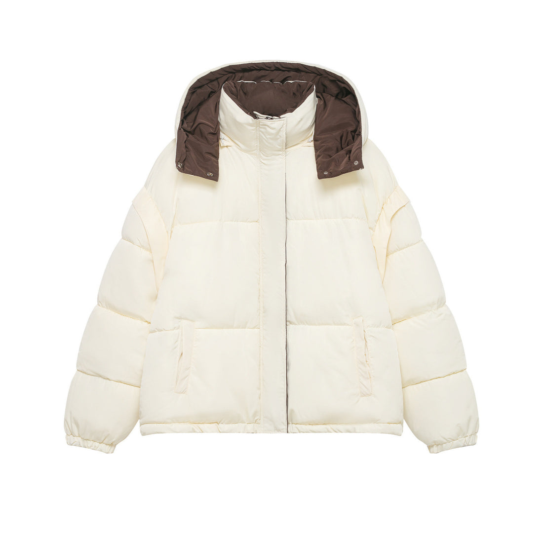 Damen Oversize-Steppjacke mit Kapuze und hohem Stehkragen Echoarchiv