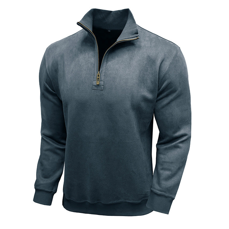 Herren Fleece-Pullover mit Stehkragen und Reißverschluss Echoarchiv
