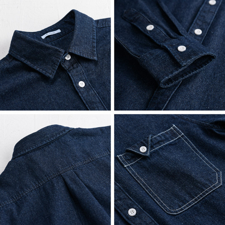 Herren Denim-Overshirt im Hemdjacken-Stil mit aufgesetzter Brusttasche und Relaxed-Fit Echoarchiv
