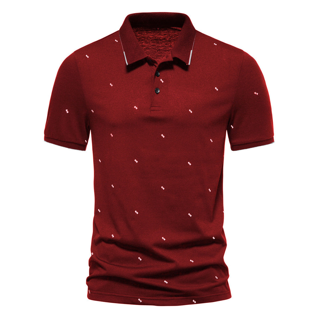 Herren Polohemd mit modischem Druck und hochwertigem Baumwollmaterial Echoarchiv