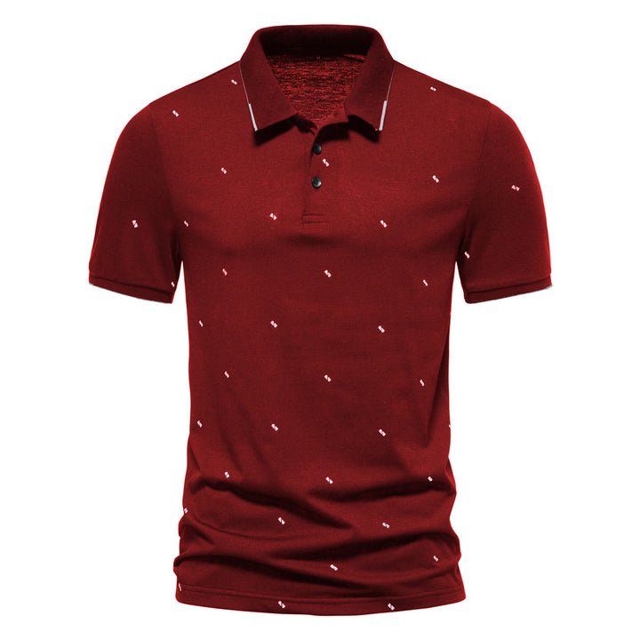 Herren Polohemd mit modischem Druck und hochwertigem Baumwollmaterial Echoarchiv