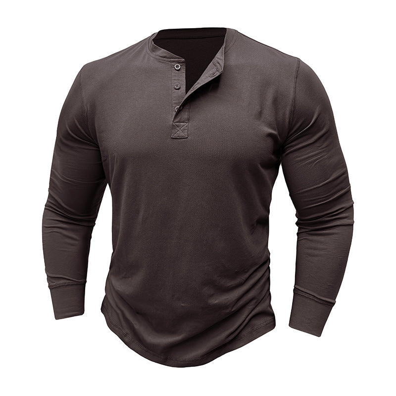 Herren Langarm-Henley-Shirt mit moderner Knopfleiste und zeitgemäßem Schnitt Echoarchiv