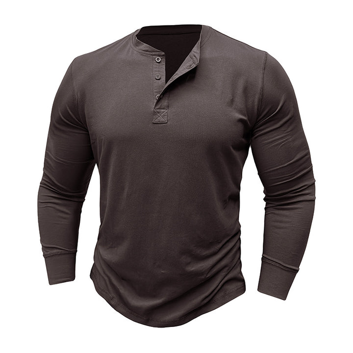 Herren Langarm-Henley-Shirt mit moderner Knopfleiste und zeitgemäßem Schnitt Echoarchiv