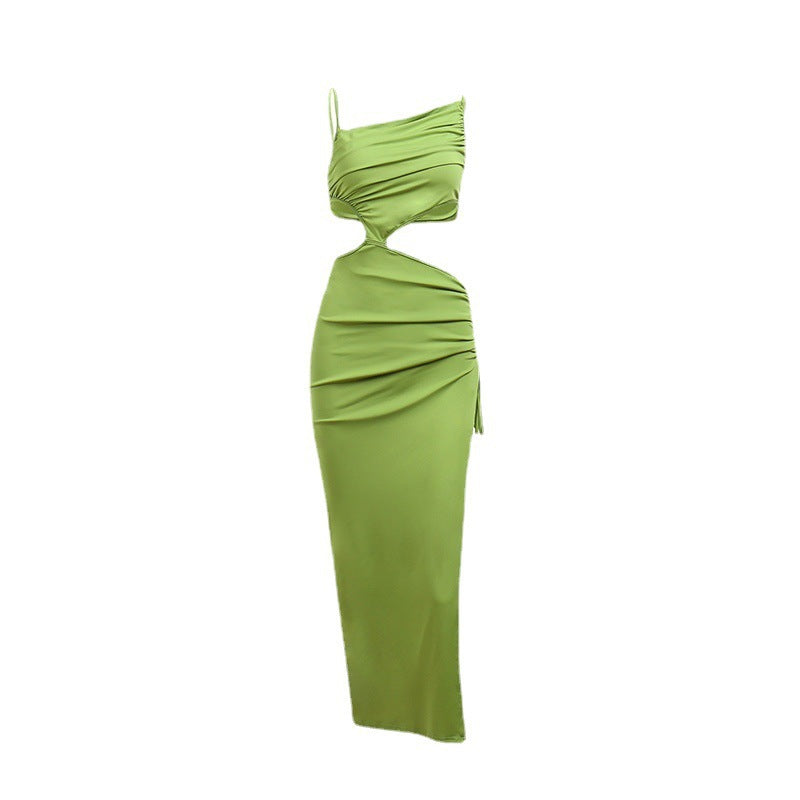 Damen Asymmetrisches Maxikleid mit drapierten Details Echo Archiv