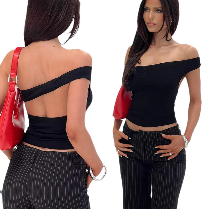 Damen Racerback Top mit tiefem V-Ausschnitt und elegantem Halterdesign Echo Archiv