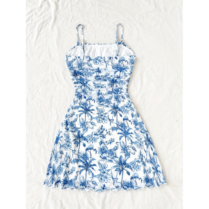 Damen Sommerliches Minikleid mit floralem Muster und Trägerdetails Echo Archiv
