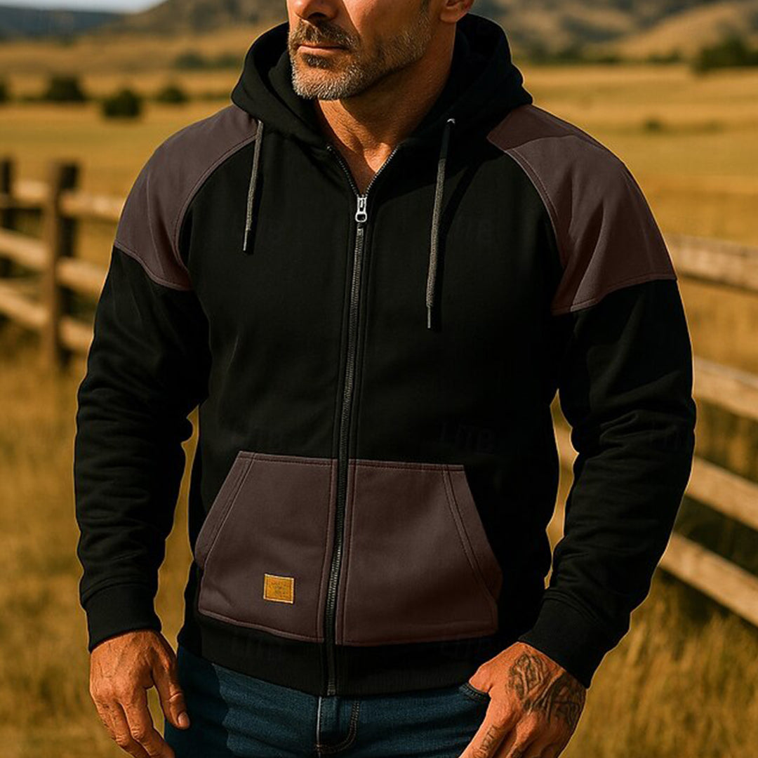 Herren Sportliche Kapuzenjacke mit Farbblockdesign Echoarchiv