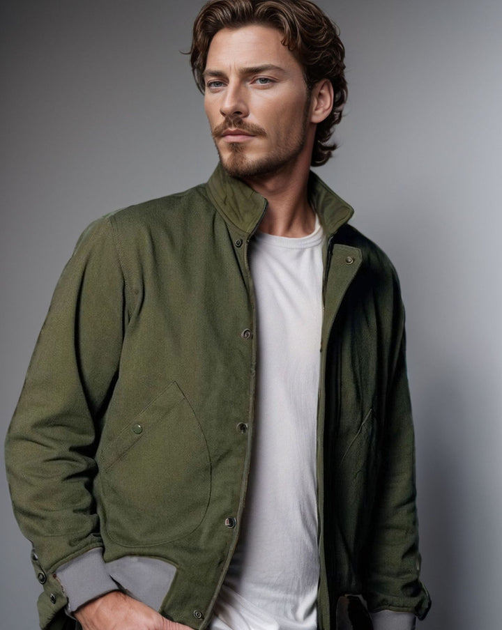 Herren lässige und bequeme Sportjacke mit hohem Kragen und praktischen Taschen Echoarchiv