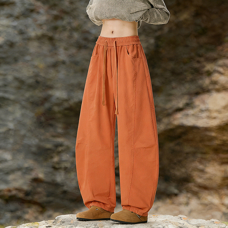 Damen Oversize Cargo-Hose aus Baumwollmix mit hohem Elastikbund und Beinbündchen Echo Archiv