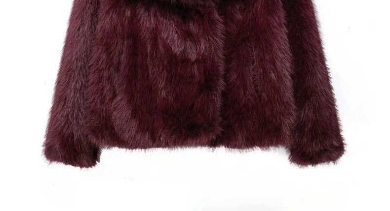 Damen Kurzer Boxy-Faux‑Fur‑Cardigan mit dichtem Hochflor und offener Front Echo Archiv