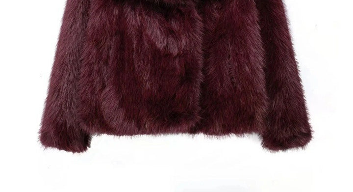 Damen Kurzer Boxy-Faux‑Fur‑Cardigan mit dichtem Hochflor und offener Front Echo Archiv